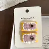 Nuevos pasadores de pelo, horquillas, pinzas laterales y pinzas para flequillo infantiles con diseño de cuadros florales de encaje de colores