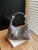 Moda Sencilla Nueva Primavera 2026 Bolso para Mujer Estilo Coreano de Moda Bolso de Hombro con Lentejuelas Bolso de Axila Bolso Pequeño