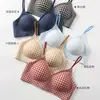 Ropa interior a cuadros fresca y sin costuras para mujeres con senos pequeños, Push-Up y Agrandamiento, Cómodo, Sin aros, Retrae el busto, Sujetador Push-Up Anticaída