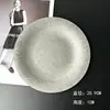 Plato Redondo Retro de Acero Inoxidable en Gris Nieve, Plato para Postre Estilo Vintage, Plato para Snacks, Plato Estilo Occidental, Plato para Barbacoa, Bandeja para Tazas de Té