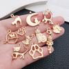 Cross-border venda quente kc ouro liga gato animal série pingente pingente pingente diy pulseira colar brincos jóias acessórios