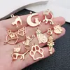 Venda Quente Transfronteiriça KC Liga de Ouro Série Animal Gato Pingentes Charms DIY Pulseira Colar Brinco Acessórios de Joias