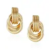 Pendientes Circulares de Colores Caramelo Transfronterizos Europeos y Americanos, Nuevos Tachuelas Geométricas Pintadas en Spray, Estilo Minimalista Simple, Frescos y Elegantes, Metal Único