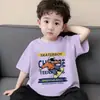 Camiseta Interior Transpirable de Algodón Puro para Niños, Camiseta de Manga Corta de Verano para Niños, Top Estilo Coreano Guapo con Estampado de Dibujos Animados