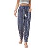 Bai Fen Zhi YiAmazon Comercio Exterior Transfronterizo Verano Moda Europea y Americana Vacaciones Pantalones Estampados Estilo Étnico para Mujer