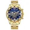 2024 Fabricante Venta al por mayor Reloj Vidrio con Filtro de Luz Azul para Hombre Banda de Acero Cuarzo Digital Escala Reloj de Pulsera Manecilla+Esfera Grande