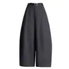Calça Reta Elegante com Textura da Moda Feminina 2026 Outono/Inverno Nova Cintura Alta Solta Cropped Calça com Cinto Versátil Casual