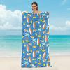 Toalha de Praia e Bolsa de Ombro 2 em 1 Personalizada, Bolsa de Ombro de Praia Multifuncional Dobrável com Toalha Estampada que Absorve Água