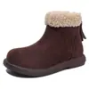 Botas de Nieve para Niñas 2026 Invierno Algodón Añadido Engrosadas Felpa Plegables Suela Suave Antideslizantes Cálidas Cierre Trasero Estilo Coreano Versátiles