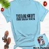 Moda Europeia e Americana 2025 Taylor Swift estampa simples T-shirt unissex gola redonda Europeia e Americana