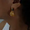 Brincos de Argola Quadrados Geométricos Europeus e Americanos com Pedras de Vidro Incrustadas e Emendas, Estilo Fashion para o Dia a Dia, Novos Brincos de Aço Titânio para Mulheres