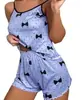 Comercio Exterior Europeo y Americano Conjunto de Ropa para el Hogar de Tirantes de Seda de Leche de Verano para Mujer Suave y con Caída Pijamas Estampados Lindos Venta al por Mayor