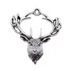 28x 26mm 1.7g plata antigua accesorios para joyería DIY colgante de cabeza de ciervo