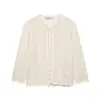 Ropa de Mujer 2026 Primavera y Otoño Nueva Moda Estilo Europeo y Americano Manga Larga Cuello Redondo Casual Suéter de Punto Hueco Color Sólido Chaqueta Top