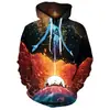 Comercio exterior transfronterizo popular impresión digital 3D suéter de manga larga para hombre europeo y americano thriller de terror sudadera con capucha de graffiti abstracto
