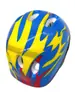 Capacete Desenho de Chama Seis Furos Infantil para Patins Protetor Capacete para Patinete Skate Anti-Queda Bicicleta de Equilíbrio