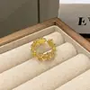 Anel Vintage Europeu e Americano Exquisito Luxo Alto Padrão Senso de Design Novo Estilo Meio-Antigo Anel Feminino Nicho Ajustável