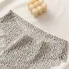 Chegada Nova 2026 Calcinhas Femininas Seamless de Seda de Gelo Estilo Fino Estilo Retro Americano Estilo Garota Popular Estampa de Leopardo Calcinhas Femininas