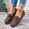 Mocassins Retrô com Franjas para Mulheres, Sapatos Slip-On de Camurça com Solado Macio, Sapatos Casuais Tipo Feijão de Tamanho Grande para Venda Cruzada em Estoque
