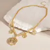 Colar Cruzado Europeu e Americano com Recorte Espiral Irregular Acessível Luxo Corrente de Clavícula de Alta Qualidade Design de Nicho Joia de Colar
