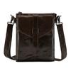 Bolso de Hombro Nuevo de Cuero Genuino, Bolso Retro Casual para Viajar al Trabajo para Hombre, Bolso Cruzado, Estilo Vertical, Resistente al Desgaste, Bolso Multifuncional de Cuero de Cera de Aceite