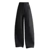 Pantalones de pierna ancha con corte curvo, modernos y elegantes, para mujer, Colección Otoño/Invierno 2026, Nuevos, Cintura Alta Elástica, Largos, Caída Suelta, Casual