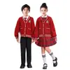 Chaqueta Cárdigan de Punto para Niñas Otoño e Invierno Nueva Ropa de Desempeño para el Día de Año Nuevo Infantil Chaqueta de Punto Roja de Invierno