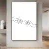 Pintura decorativa para sala de estar de personaje abstracto de una sola pincelada, pared de fondo de sofá moderna y simple, pintura de suelo, pintura colgante para porche