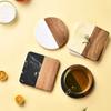 Posavasos de mármol con aislamiento térmico de estilo nórdico transfronterizo, creativo, redondo, con costuras cuadradas, para café, mantel individual de estilo occidental, tapete para té