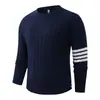 Suéter Pulóver de Cuello Redondo para Hombre Otoño/Invierno 2026, Corte Holgado Juvenil, Tejido Trenzado de Moda, Ropa de Abrigo Color Block para Hombre