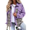 Amazon estación independiente venta caliente transfronteriza otoño e invierno chaqueta de mezclilla manga larga a cuadros camisa con botones chaqueta top
