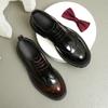 [Exclusivo VIP] Zapatos de Hombre de Suela Gruesa Cuero Genuino Brogue Británico Calado Punta Afilada Negocios Formales Aumento de Altura Zapatos de Cuero