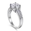 Anillo de Plata 925 Tonglin Boda de Moda Boda Zircón de 1 quilate Anillo de Diamante de Cuatro Garras Soporte Anillo de Compromiso de Diamante Anillo para Mujer