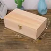 Caja de Almacenamiento Cuadrada con Cerradura de Madera Maciza para Joyería, Escritorio, Madera de Paulownia Quemada Vintage, Caja de Regalo Grabada, Estudio