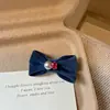 Pin Lateral de Tela Estilo Coreano con Lazo, Pedrería y Perlas, Pinza para el Cabello Elegante y a la Moda para Niñas, Aspecto de Alta Gama