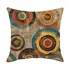 Funda de Almohada Geométrica Retro de Venta Caliente Transfronteriza Tela Estilo Americano Funda Decorativa para Cojín de Sofá Funda de Cojín Amazon