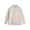 Suéter Retro Japonés de Cremallera Doble para Primavera y Otoño, Unisex, Casual, Neutro, Tejido de Calle, Cárdigan Abrigo para Pareja
