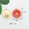 Flor margarida diy liga acessórios de joia gota óleo flor acessórios de cabelo brincos chaveiro pingente de joia