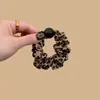 Diadema Coreana Retro con Estampado de Leopardo y Perlas, Diadema Femenina para Coleta y Moño, Accesorio para el Cabello con Banda Elástica de Alta Elasticidad