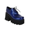 Sapatos Femininos de Couro Sintético para Outono e Inverno 2022, com Base de Bolo Grossa Quadrada Grande e Couro Patentê, Tamanhos Grandes, Fabricantes Diretos
