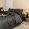 Conjunto de cama de quatro peças luxuoso de alta qualidade, 100% algodão de fibra longa, jacquard de cetim de algodão puro, adequado para dormir nu, inclui lençol de baixo e capa de edredom