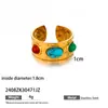 Anillo Taina de Acero Inoxidable Europeo y Americano Lujo Accesible Gama Alta Incrustaciones de Piedra Natural Colorida Anillo de Acero de Titanio Joyería de Nicho Femenina