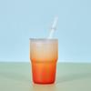 Copa de vino pequeña de color Macron transfronteriza, vaso de sublimación de vidrio de 3 oz, mini vaso para licores, vaso transparente esmerilado con pajita