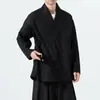 Jaqueta Roupão Taoísta Masculina Nova Estilo Chinês Primavera e Outono 2026, Cardigan Solto Tradicional Hanfu, Top Casual Inspirado em Zen Tamanho Grande