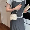 2026 Pequena Bolsa Transversal Estilosa Caixa Acolchoada com Tachas Estilo Chanel Corrente Grande Capacidade Verão Nova Texturizada