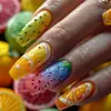 Unhas Usáveis de Fatia de Fruta de Verão Unhas Destacáveis Arte de Unha Feminina 24 Peças Moda Europeia e Americana Unhas Postiças