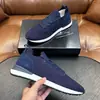 Zapatos casuales de punto fly de lujo ligero estilo italiano, zapatillas de correr transpirables con empalme de cuero gamuza MAG, populares en los mercados transfronterizos europeos y americanos