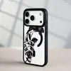 Adequado para Capa de Celular Magnética Apple 17 2 em 1 iPhone 18Pro Caveira Flor Rosa Buraco Grande Capa Protetora 16