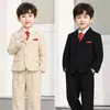 Conjunto de traje para niños, traje formal de anfitrión/caballero para niños, atuendo de actuación para recital de piano, chaqueta de traje para el primer cumpleaños de niña de las flores