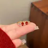 Anillo Abierto de Lazo Rojo Año Nuevo para Mujer 2025 Nuevo Estilo Caliente Anillo de Lujo Ligero Diseño de Nicho